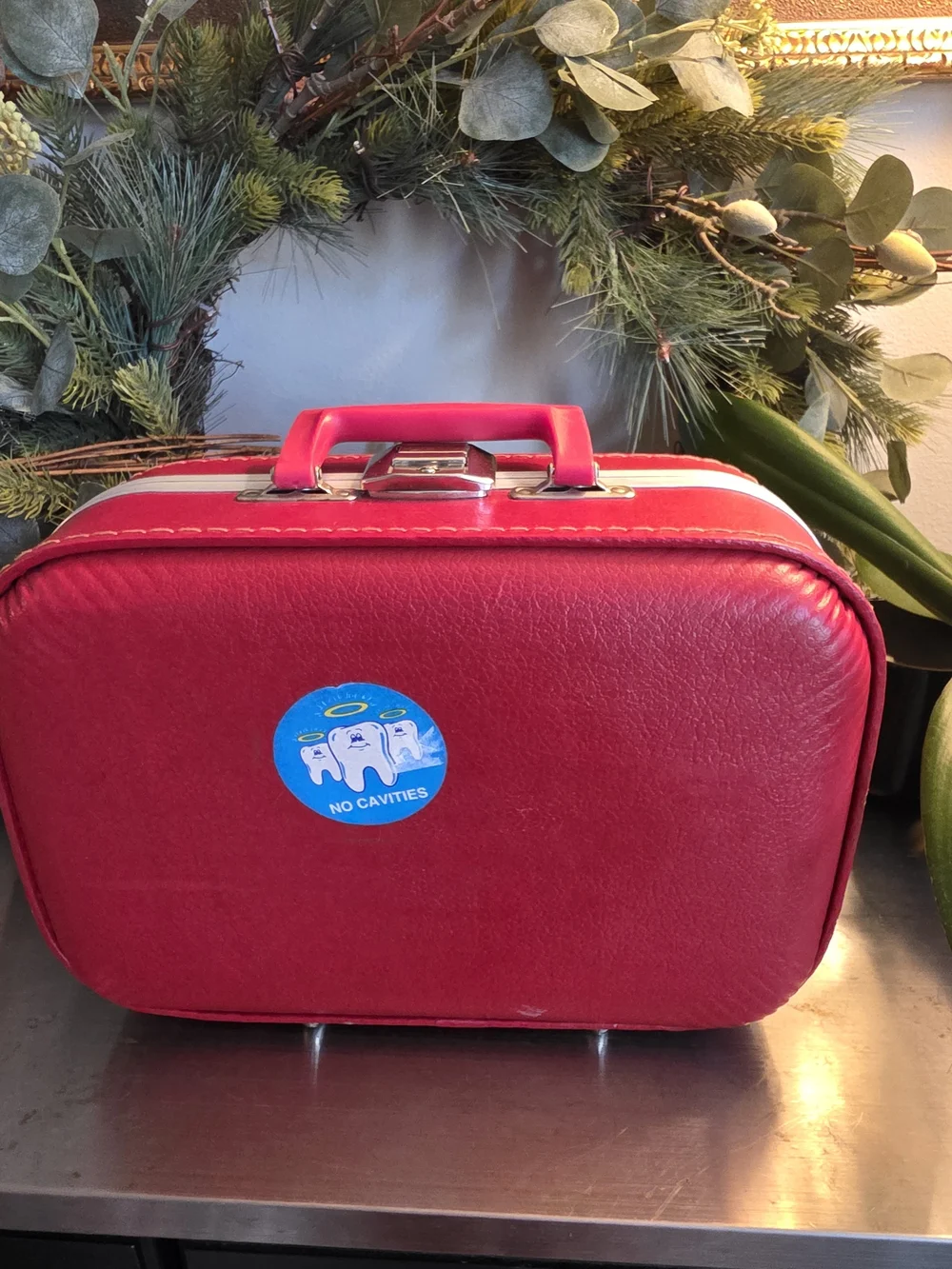 1970s Vintage Red Children's Travel Case - I'm Going to Grandma's